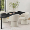 Swivel Dining Chairs Set of 4, Upholstered Mid Century Modern Deskchair with Barrel Back, Linen Fabric Kitchen Chairs for Dining Room, Bedroom, Dressing Room, Linen
