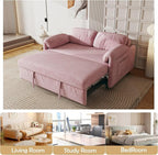 ERYE 3 in 1 Loveseat Sofa Convertible Sleeper Sofabed,Functional Recliner Daybed Love Seat Sofa&Couch W/Pull Out Couch Bed, Reclining Backrest and Pillows Armrests for Office Apartment RV Living Room