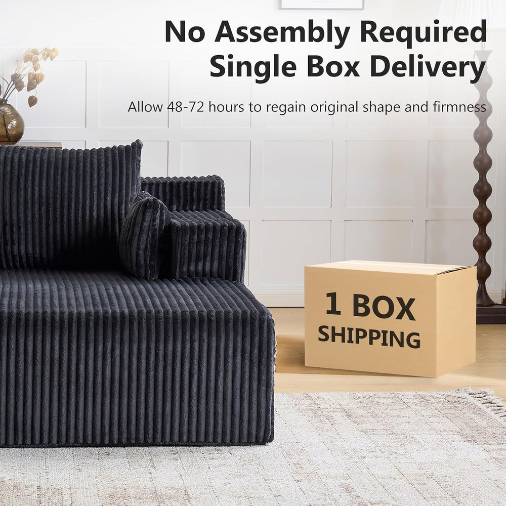 Furnimart 66" Oversized Chaise Lounge Indoor, Upholstered Sofa Bed with ...