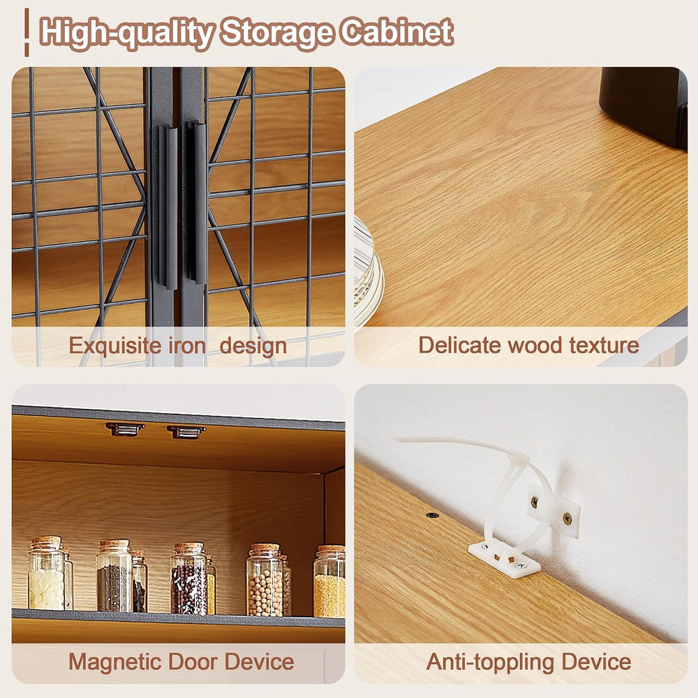 VECELO 72in Tall Kitchen Pantry Cabinet Set of 2 with Doors and Shelves, Larg...