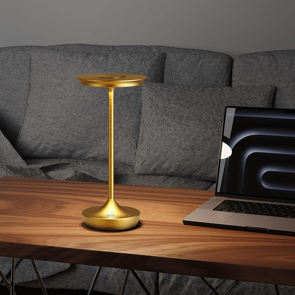 LED Rechargeable Cordless Outdoor 6000mAh Battery Table Lamp 2-Pack Gold