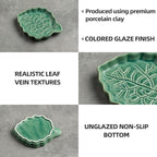 Ceramic Leaf Ring Dish, Small Trinket Tray with Gift Box | Holds rings, earrings, necklaces, keys, coins, and hair clips in one easy-to-see spot for daily use at home
