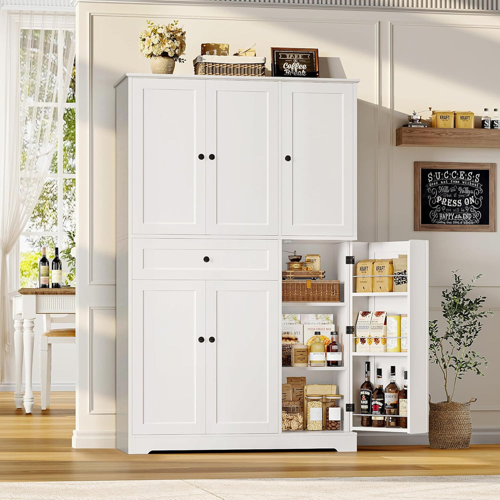 HOSTACK 68" Tall Kitchen Pantry Storage Cabinet with Doors & Shelves...