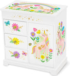 Giggle & Honey® Unicorn Musical Jewelry Box for Girls Unicorn Toys for Girls Age 4-6 Kids Jewelry Box with Drawers