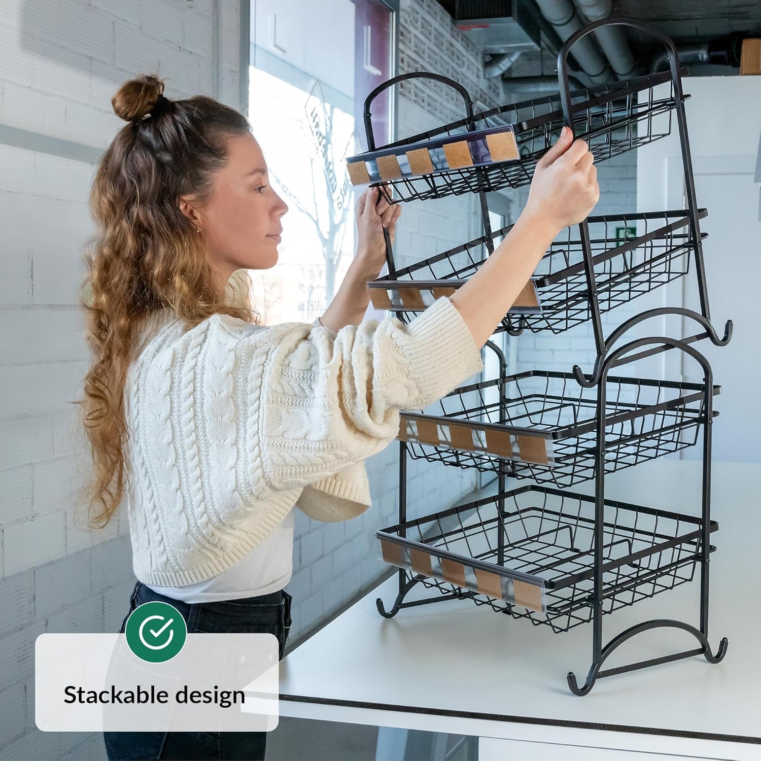 Candy Display Rack | Stackable Candy Organizer | Countertop Snack Organizer 1-Pack