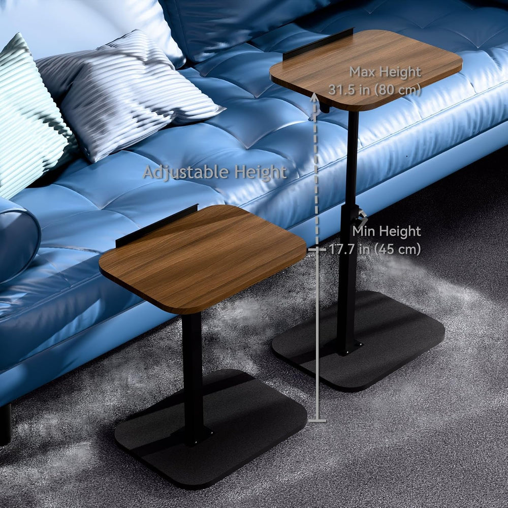 Foldable End Table,17"-31" Adjustable Height,Swivel and Turnable De...