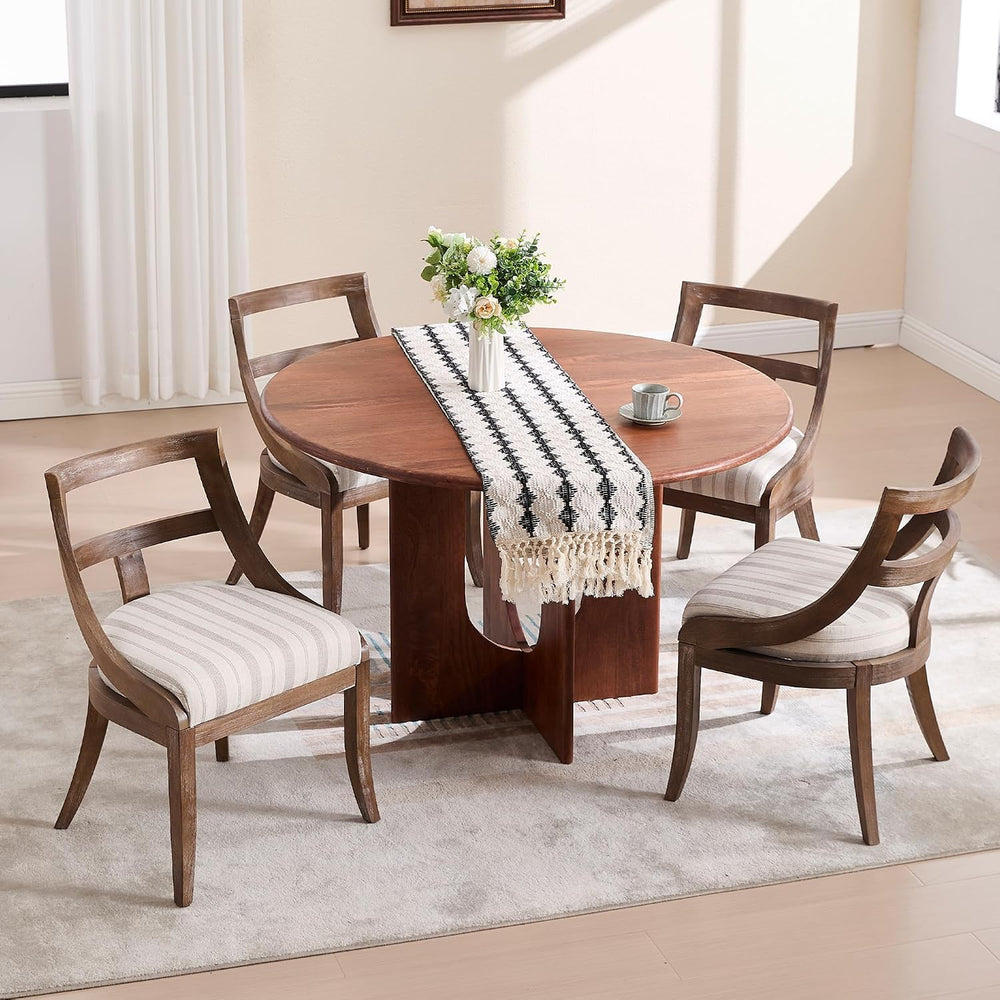 LZAREAL Modern Farmhouse Dining Chairs Set of 4 Mid Century Upholstered Dinin...