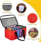 5-Pack Magnetic Tiles Storage Bags Set,Toy Organizer Case,Multifunction Portable Travel Magnetic Tile bag with Visible Top for Building Blocks,Toy Bricks,Puzzles,Board Game