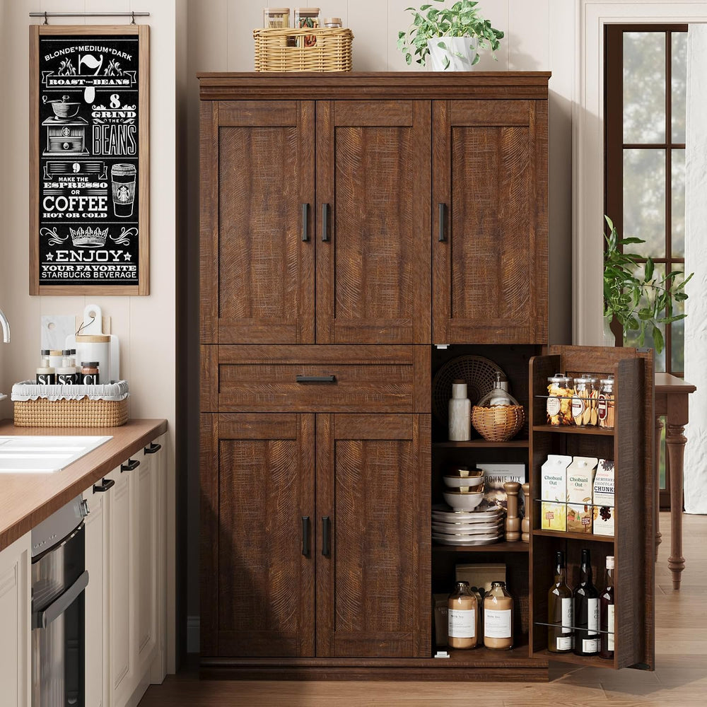 Garvee 70" Tall Kitchen Pantry Storage Cabinet,Modern Kitchen Hutch Cabi...