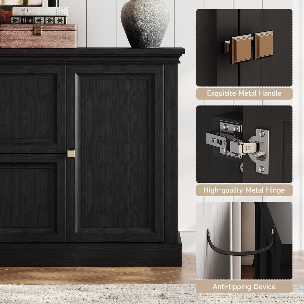 ONBRILL 63" Large Buffet Cabinet with Storage, Farmhouse Sideboard Cabin...