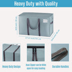 VENO 6 Pack Moving Bags and Large Christmas Storage Bins with lids. Alternative to Moving Boxes, Packing Supplies for College. Extra Large Heavy Duty Totes for Packaging (Light Blue Matte, 6 Pack)