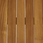 Sunnydaze Outdoor Patio Coffee Table, Solid Teak Wood, 45” W, Rectangular | Light Brown Wood Stain Finish, Slatted Wooden Outdoor Coffee Table, Comfortably Seats 4, Sturdy Teak Coffee Table for Outside
