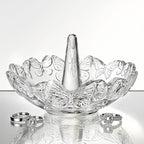 4" Crystal Ring Holder Dish, Glass Jewelry Tray, Decorative Trinket Tray | Vanity Jewelry Organizer for Rings Earrings Keys, Packaged Gift Box for Birthday Wedding Mother's Day Women Gifts