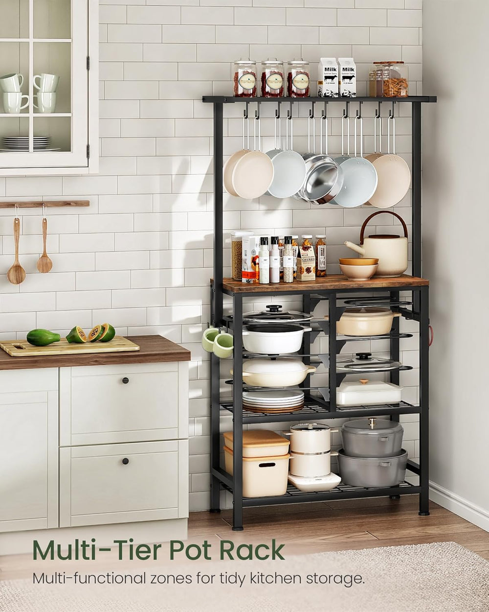 CHOEZON Pots and Pans Organizer Rack, Kitchen Bakers Rack, Multi-Tier Storage...