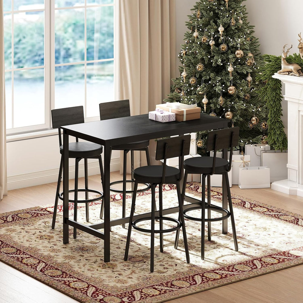 Zevemomo 5-Piece Dining Table Set, Bar Table Set for 4, Kitchen Table and Cha...
