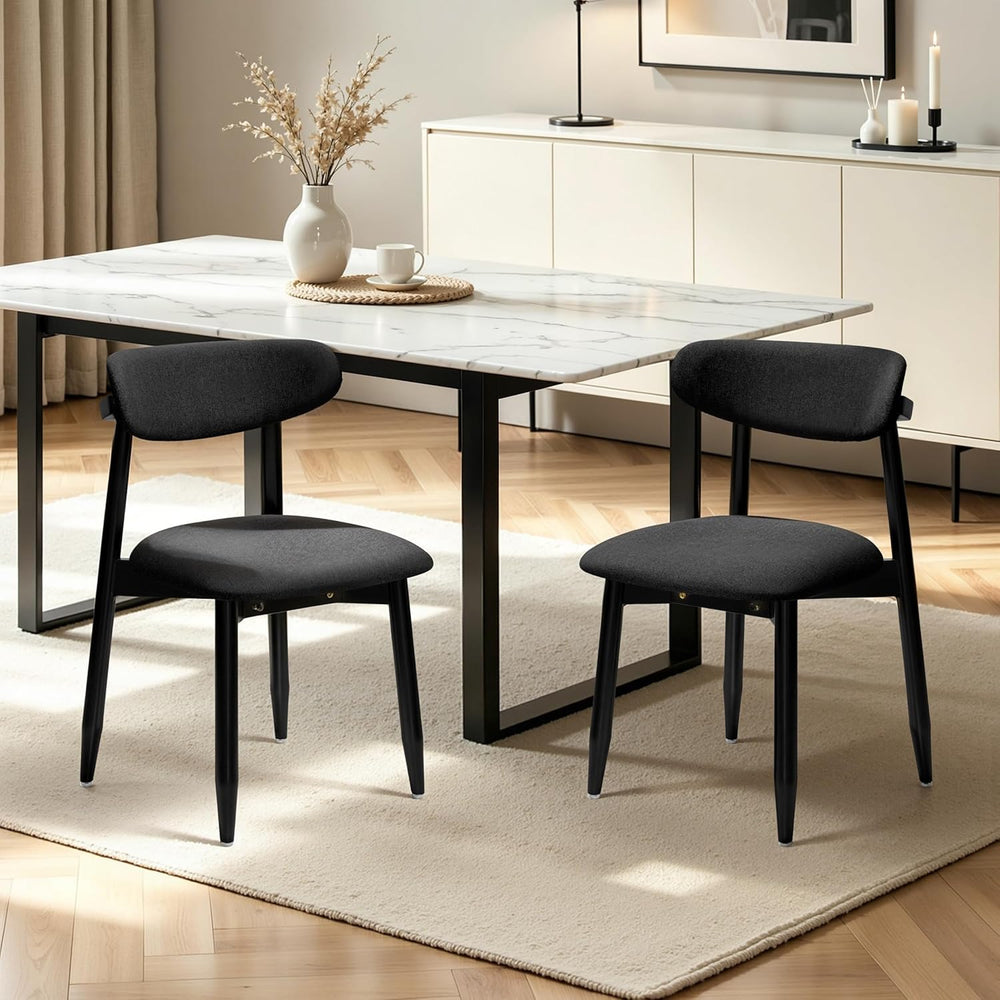 CHUN YI Dining Chairs Set of 4, Upholstered Solid Wood Dining Room Chairs, Mi...