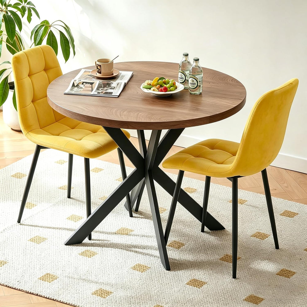 Homedot Small Dining Table Set for 2,37-in Round Kitchen Table Chairs Set Spa...