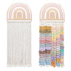 POVETIRE Headband Holder Bow Holder for Girls Hair Bows,Rainbow Hair Accessories Organizer Storage Wall Hanging Display for Nursery Toddler Girls Room (Rainbow)