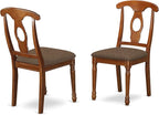 East West Furniture NANA9-SBR-C 9 Piece Kitchen Table Set Includes a Rectangle Dining Table with Butterfly Leaf and 8 Linen Fabric Dining Room Chairs, 40x78 Inch, Saddle Brown