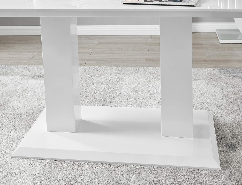 Furniturebox Imperia High Gloss Rectangular Dining Table – Multiple Colors Av...