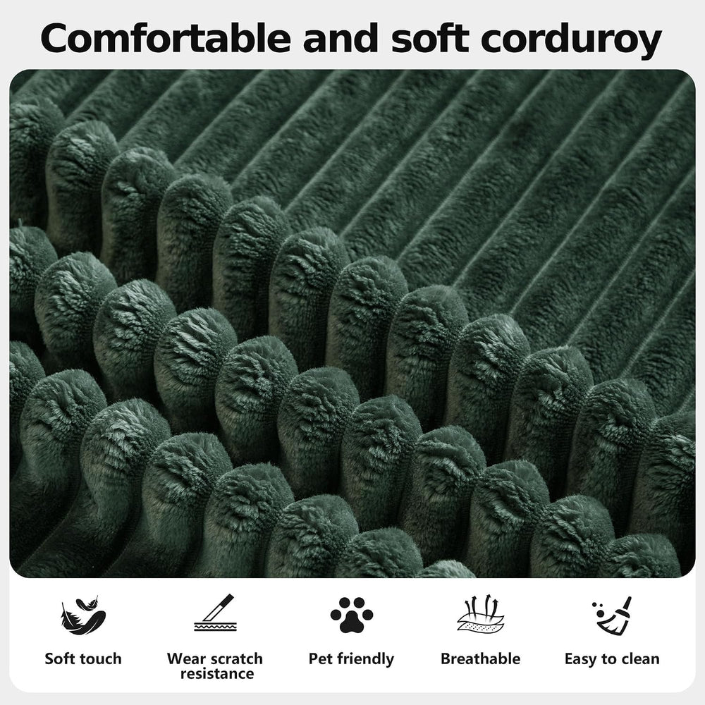 CHORRO134.6''Sectional Couch for Livingroom,Modular Corduroy Cloud Co...