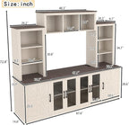 Wall Unit Entertainment Center with Charging Station and USB Charging for TVs, TV Stand with Large Storage Cabinet, Modern TV Stand Media Console with Cabinets (Beige/T)