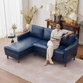 Kingfun 88" L-Shape Sofa, Chenille Sectional Couch, Mid Century Modern Couches with Solid Wood Frame for Living Room & Bedroom, Royal Blue