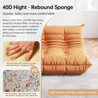 Bean Bag Chairs for Adults, Memory Foam Couch Loveseat Sofa Chair, Soft Teddy Material Cozy Comfy Reading Nook Chairs, Floor Chair for Living Room Bedroom Office(Orange)