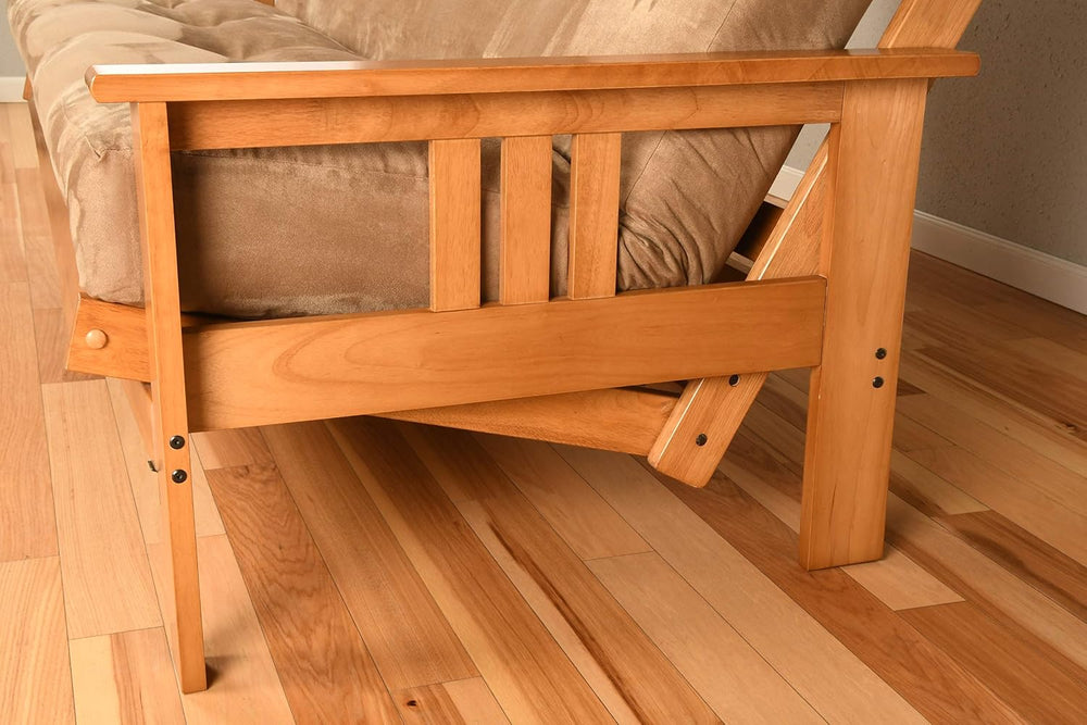 Kodiak Furniture Monterey Queen Size Futon Set in Butternut Finish, Suede Peat