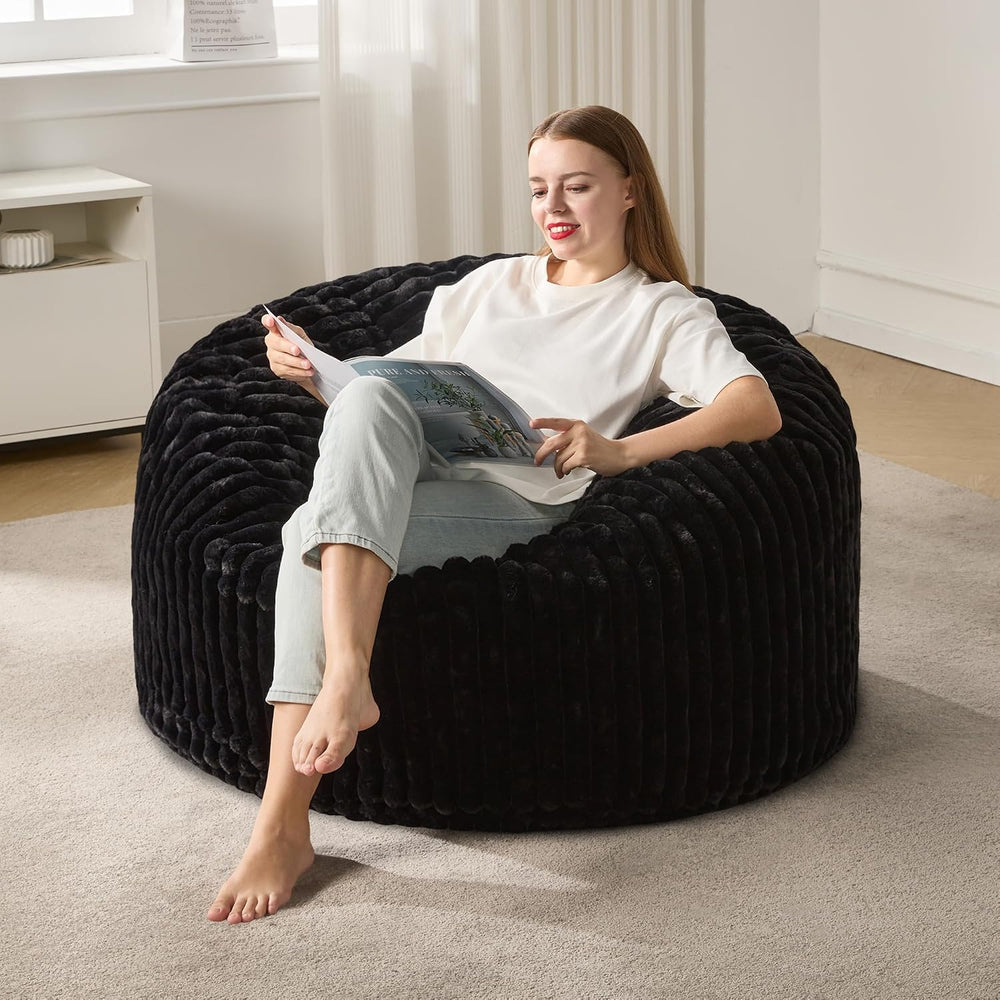 Hobestluk Adult Bean Bag Chair Giant Beanbag with Filling Living Room 3FT | B...