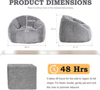 Giant Bean Bag Chair, Oversized BeanBag Couch for Adults, Large Bean Bag Sofa Chair with Filler, Shell-Shaped Floor Chair Soft & Cozy Couch with Back Support for Bedroom Living Room Dorm Apartment