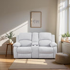 Recliner Sofa Set Couches for Living Room Chair Line Fabric Living Room Furniture Sets, Adjusted Loveseat Reclining Couch Furniture Sofa Set for Theater Seating, Grey White