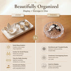 Mystic Touch Ceramic Jewelry Dish with Flower Ring Holder [Golden Trim]