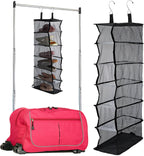 Aliceset 6-shelf Hanging Shoe Organizer for Dance Bags, Collapsible Hanging Shoe Rack with Transparent Shelves and Mesh Sides, Travel Backstage Accessories, Dance Bag Accessories