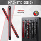 ALOANES 3-Piece Magnetic Tool Organizer, Heavy Duty Aluminum Rails, 360 Swivel Socket Holder Kit with 42 Clips (Red, 3/8-Inch)