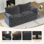 Vesgantti 74" Loveseat Sofa for Living Room, Comfy Cloud Couch Deep Seat Corduroy Modern 2 Seater Small Sofa with Armrest Pillow, Easy Assembly for Small Spaces, Gray