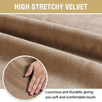 H.VERSAILTEX Velvet Dining Chair Covers Stretch Chair Covers for Dining Room Set of 6 Parson Chair Slipcovers Chair Protectors Covers Dining, Soft Thick Solid Velvet Fabric Washable, Camel