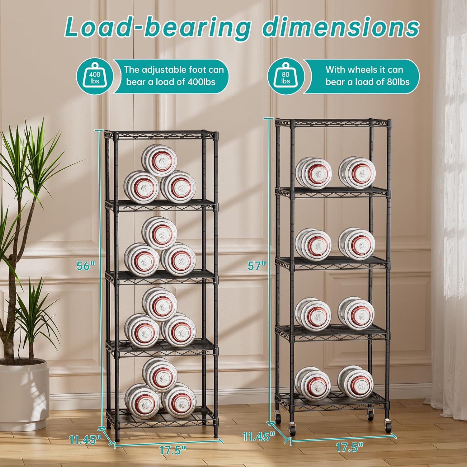 SINGAYE Shelf Closet Wire Shelving：Adjustable Metal Unit for Laundry Room Organization Bathroom Kitchen Home Storage with Wheels Small Pantry Rack Shelves
