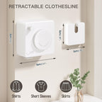 Retractable Clothesline Indoor Outdoor,Clothes Line Retracting Indoor, Retractable Clothes Line Wall Mounted Drying Rack Clothing Line, Laundry Line with Stainless Steel Line-15.1 Feets(White)