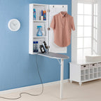 SEI Furniture Wall Mount Fold Out Ironing Center, White, 16 W x 7 D x 42 H (inches) (HZ3480)
