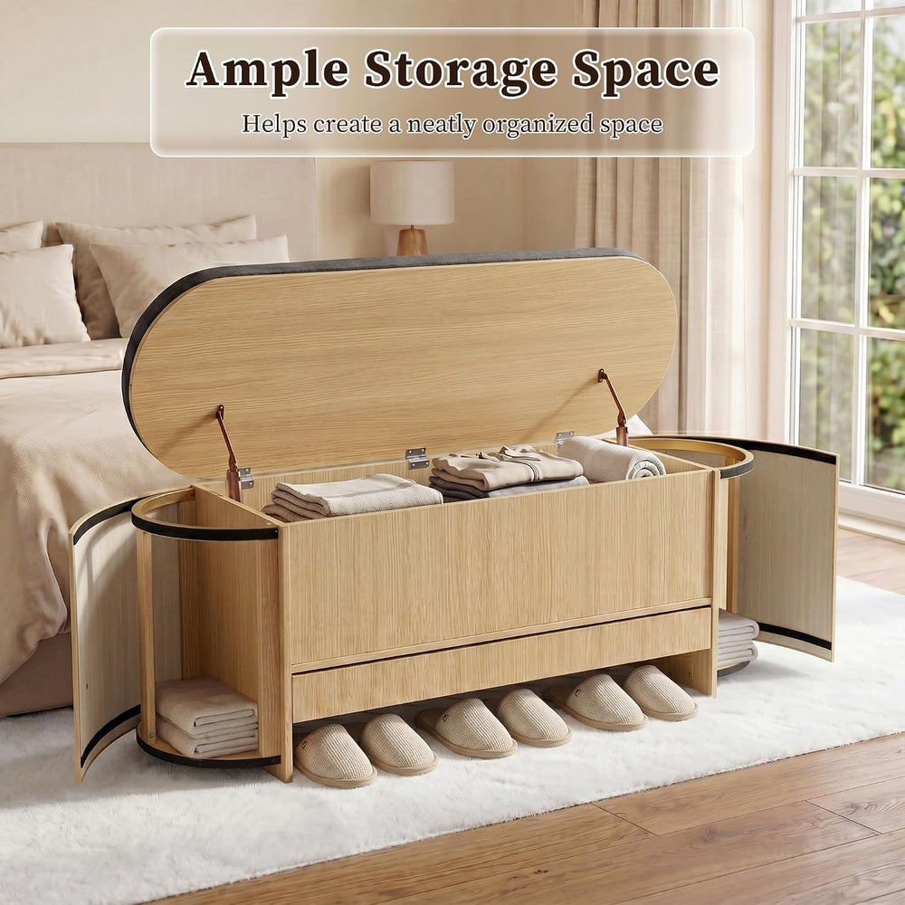 Gyfimoie Shoe Storage Bench with Cushion, Sturdy Entryway Bench Supports 300 ...
