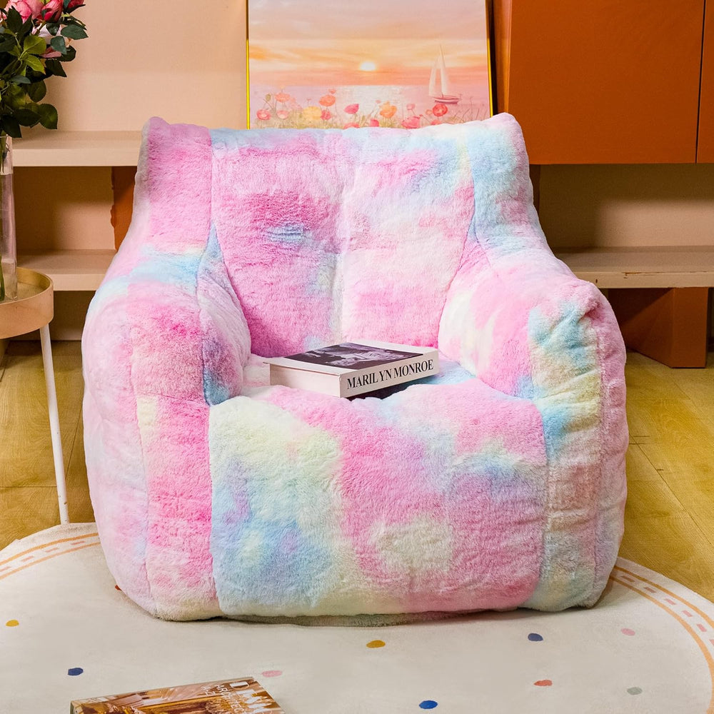Bean Bag Chair with Filling, Faux Fur Comfy BeanBag Chairs for Teens, Adults,...