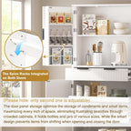 72" Fluted Kitchen Pantry Cabinet with 3 Slide-Out Drawers & 6 Adjustable Door Shelves, Triple-Fold Hinge, Magnetic Closure, Large Storage for Dining Room,Bathroom,Office,Entryway (White)