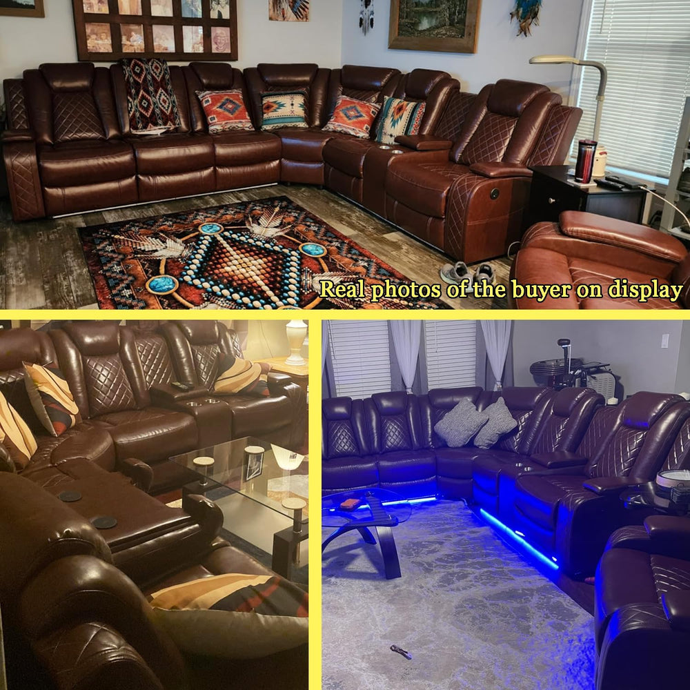 A Ainehome Power LED Reclining Sectional Sofa Set, Living Room Power Recliner...