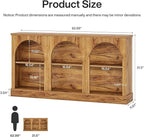 Tribesigns TV Consoles with Storage Cabinets, Television Stand for 55/60/65 Inch TV, Farmhouse Media Entertainment Center Stand for Living Room, Natural Wood