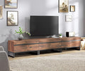 WAMPAT 3-in-1 Modern TV Stand for Up to 110 Inch TVs, Large Wood Entertainment Center Media Console with Storage Cabinets and Metal Base for Living Room, Brown