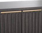SAFAVIEH Lylia TV Stand for up to 65" Flatscreen – Black & Gold, 4 Doors with Interior Storage, Entertainment Media Console Cabinet (MED9623E)