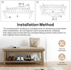 Entryway Bench with Cushion, Upholstered Shoe Rack Bench with Solid Wood Shelf, 44" End of Bed Bench for Bedroom, Chenille Fabric Storage Bench for Entryway, Hallway, Living Room (Brown)