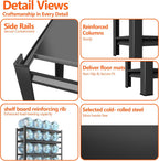 Storage Shelves, Garage Metal Shelving Unit, Adjustable, Double-Layer Column with Reinforced Ribs, Heavy-Duty, Capable of Bearing 600-3600 lbs (Black, 47''W*24''D*54''H, 4-Tier)