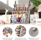 TOPNEW 5 Tier Wooden Bracelet Holder,Scrunchie Bangle Watch Necklace Display Storage Jewelry Holder Stand Display Organizer,Antique White
